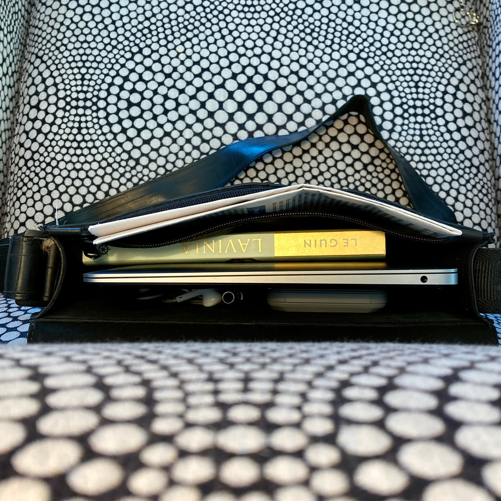 Fair Trade Upcycled Bike Inner Tube Messenger Bag ArcadiaPTown