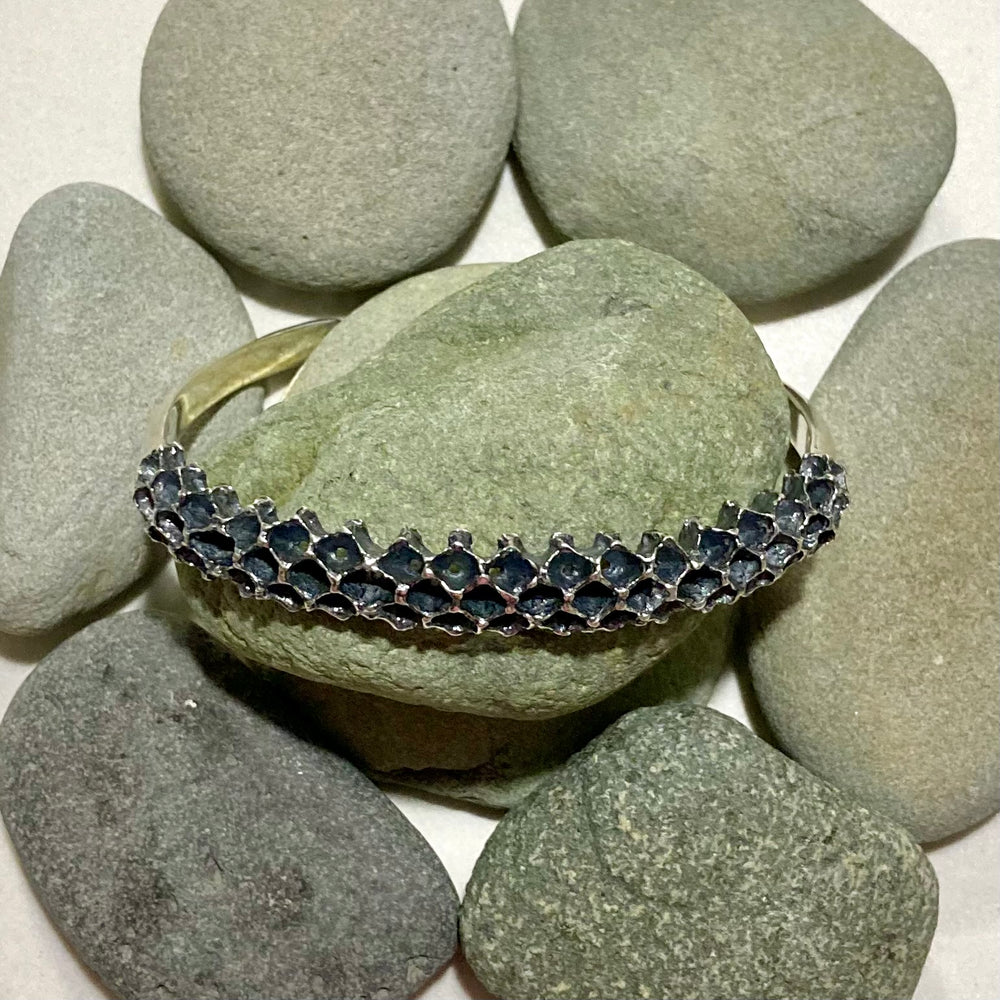 Oxidized Sterling Silver Pinecone Cuff