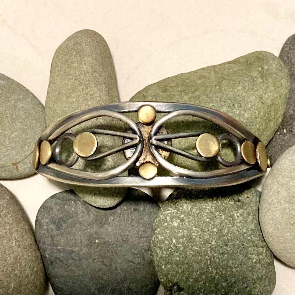 Flower Petals One of a Kind Sterling Silver Wire Cuff