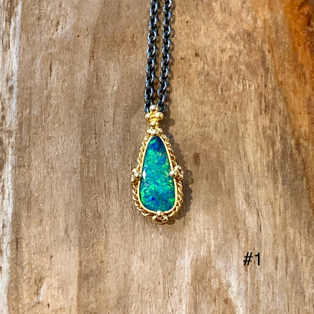 One of a Kind Opal Pendant Necklaces