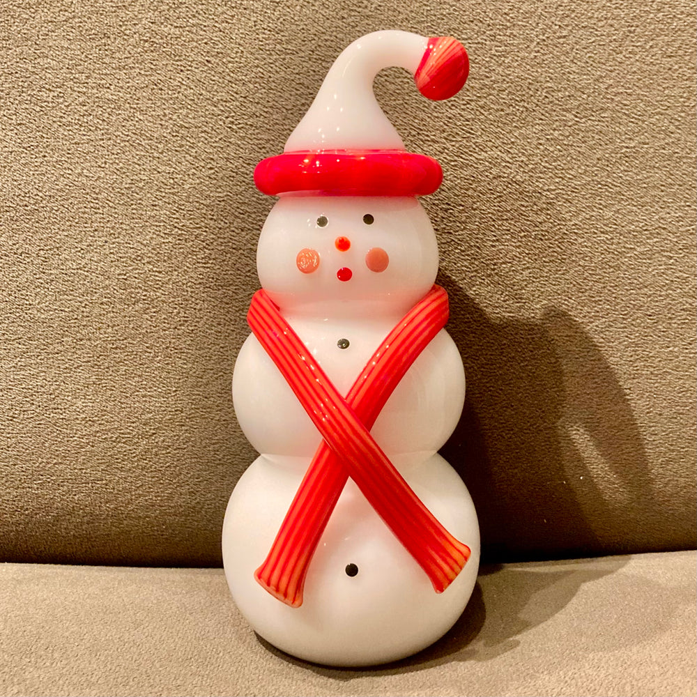 Glass Snow Man with Scarf