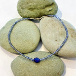 One of a Kind Faceted Iolite with Sapphire Cabachon Bracelets