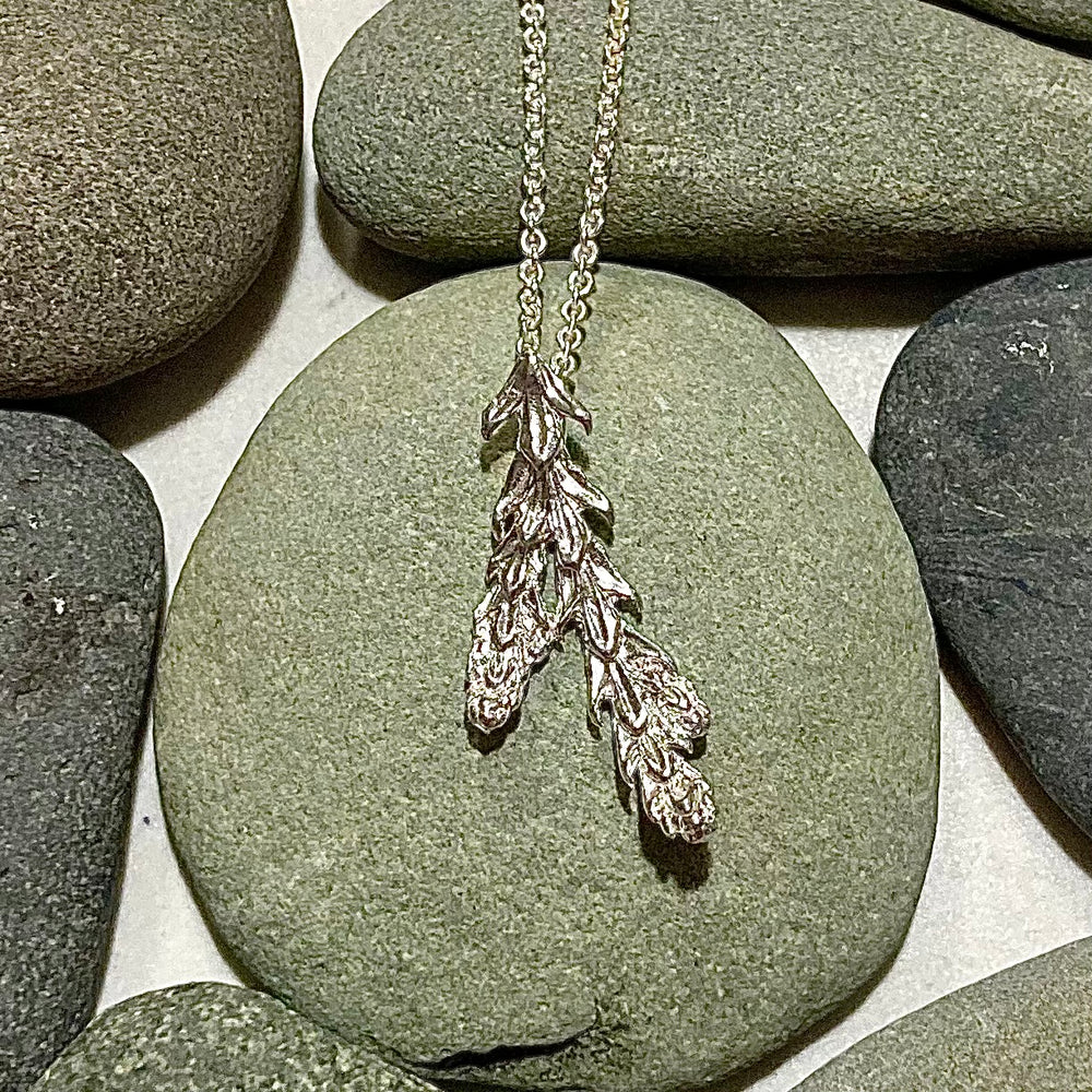 Sterling Silver Cedar Branch Necklace
