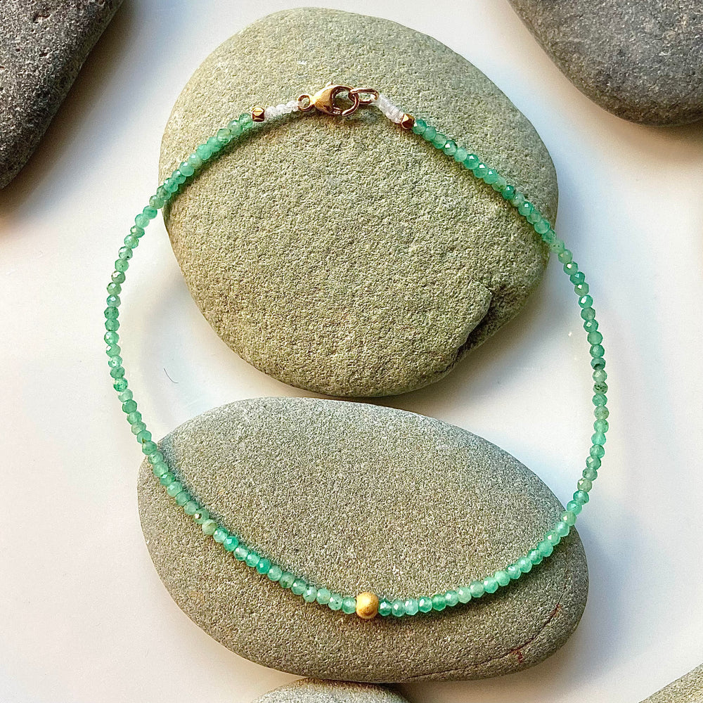 One of a Kind Emeralds with 18K Gold Bracelets