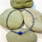 One of a Kind Faceted Iolite with Sapphire Cabachon Bracelets