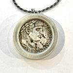 Silver Tetra Drachma of Young Emperor Nero Coin Necklace