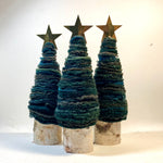 Upcycled Greens Wool Christmas Trees
