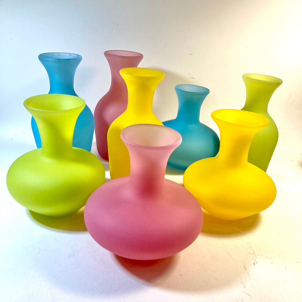 Satin Glass Bud Vases