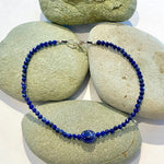 One of a Kind Faceted Lapis and Sapphire Cabachon Bracelets