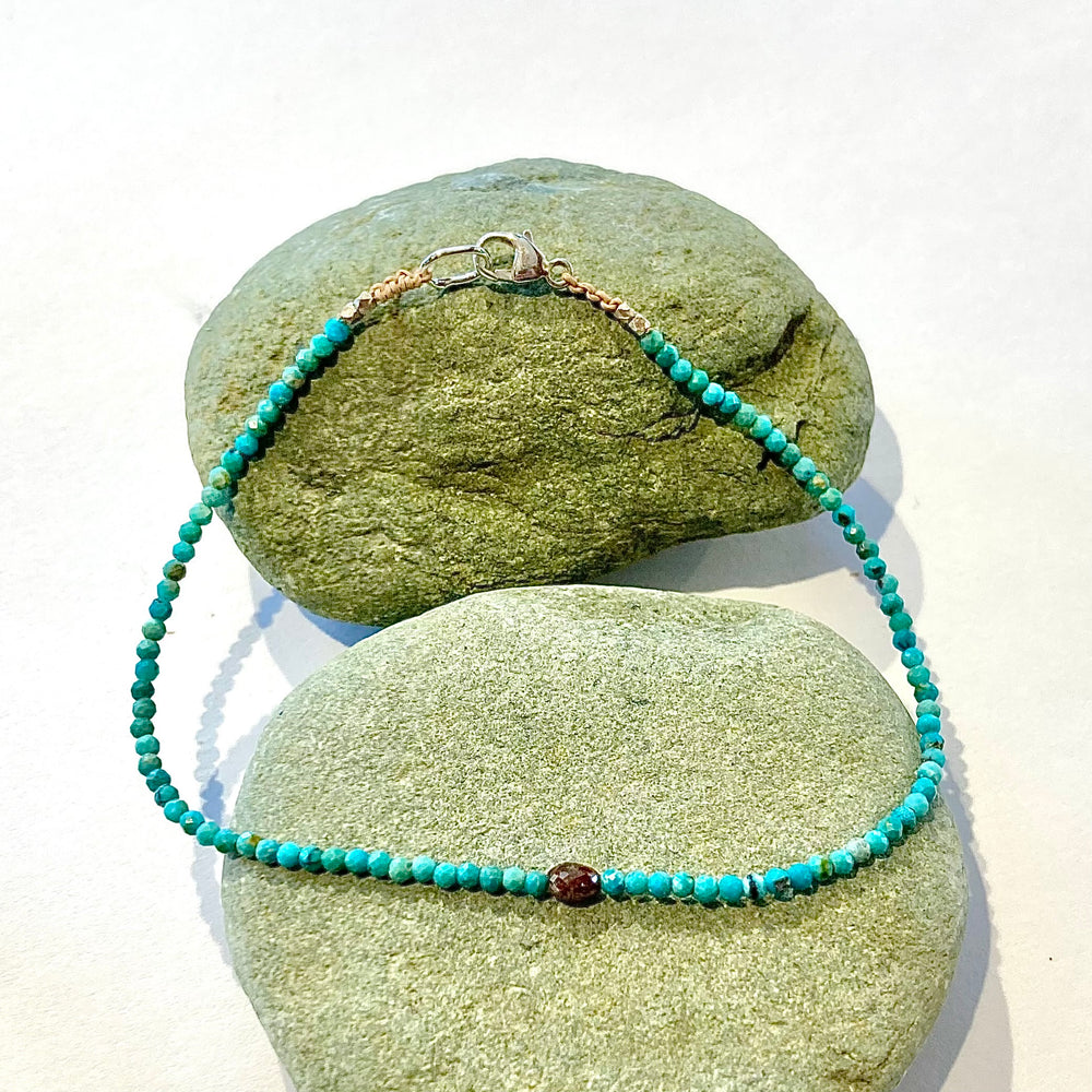One of a Kind Faceted Turquoise Bracelets