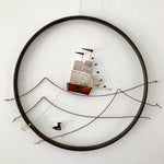 "Out At Sea" Reclaimed Materials Medium Hoop Diorama