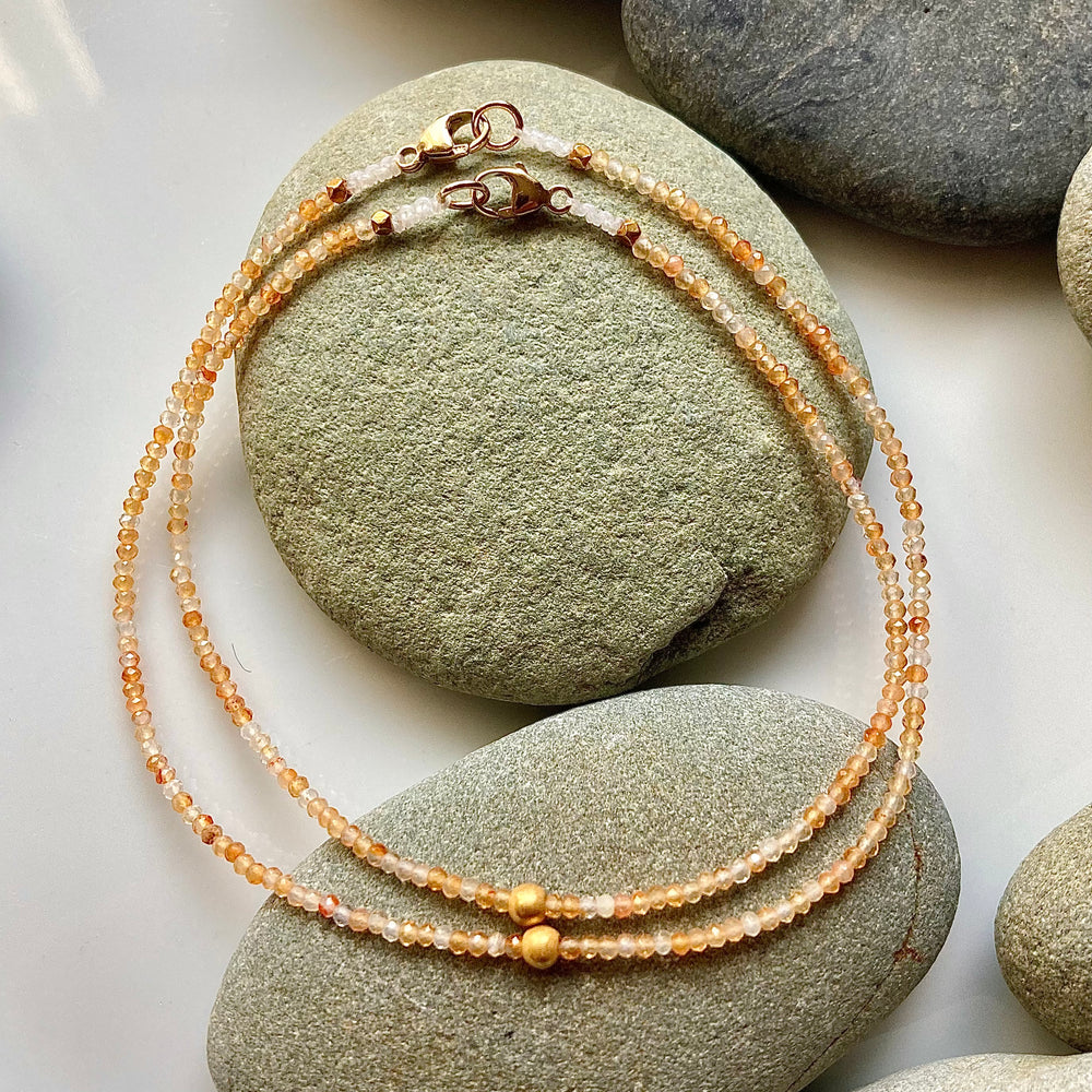 One of a Kind Carnelian and 18K Gold Bracelets