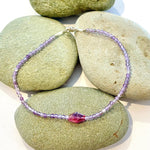 One of a Kind Faceted Amethyst and Tourmaline Bracelet