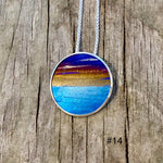 Flame Painted Titanium Beach Sunset Necklaces