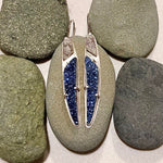 One of a Kind Blue Druzy Sterling Siver Earrings