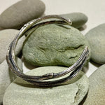 Oxidized Sterling Silver Peony Branch Cuffs