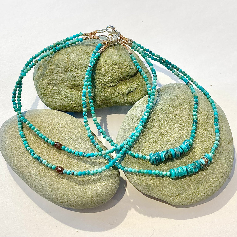 One of a Kind Faceted Turquoise Bracelets
