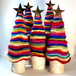Upcycled Rainbow Wool Christmas Trees