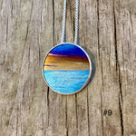 Flame Painted Titanium Beach Sunset Necklaces