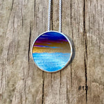 Flame Painted Titanium Beach Sunset Necklaces