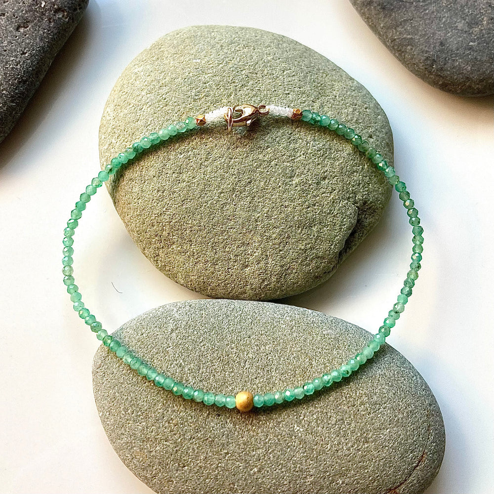 One of a Kind Emeralds with 18K Gold Bracelets