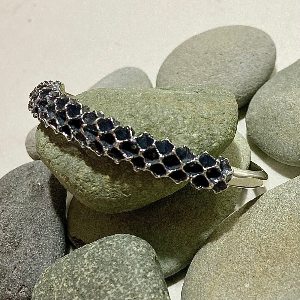 Oxidized Sterling Silver Pinecone Cuff
