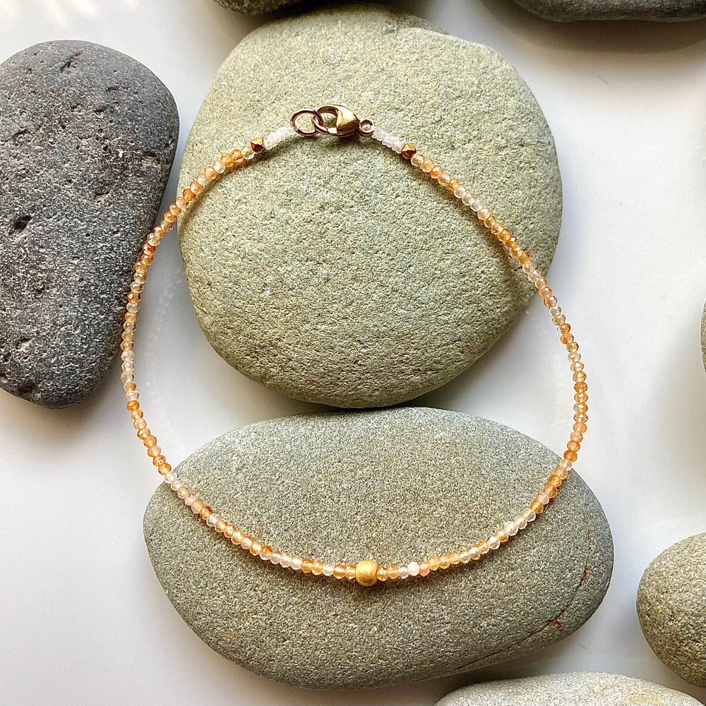 One of a Kind Carnelian and 18K Gold Bracelets