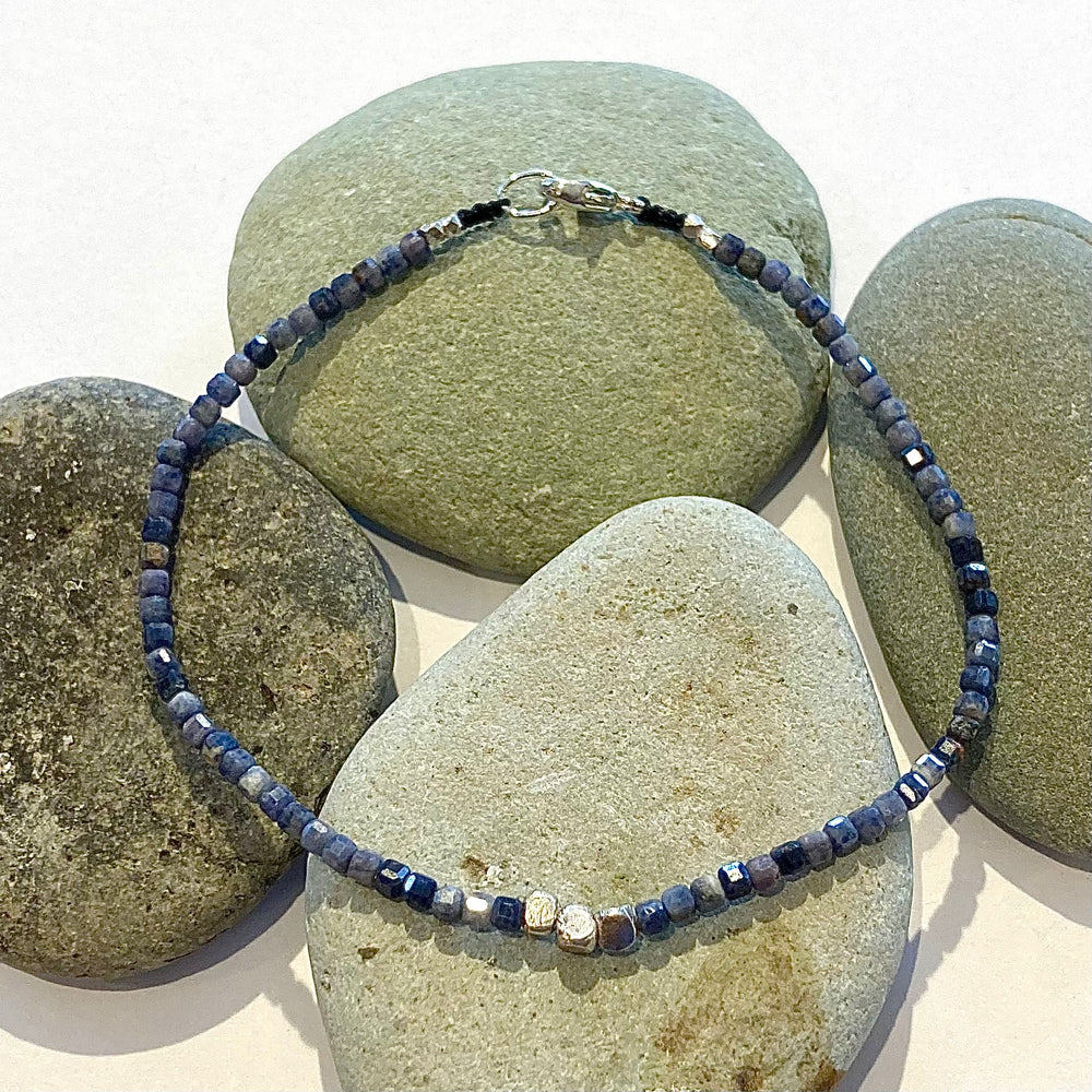One of a Kind Faceted Square Cut Sapphire Bracelets