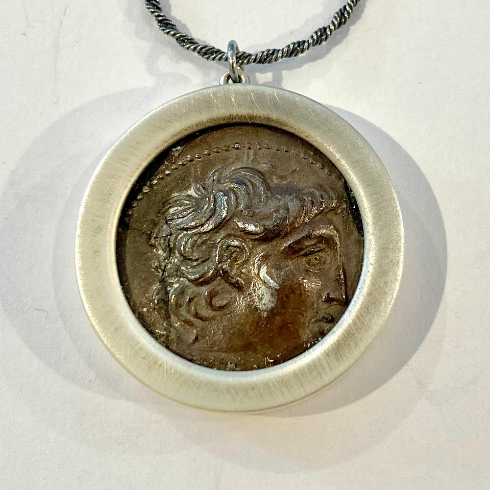 Silver Tetra Drachma of King Ptolmey I Coin Necklace