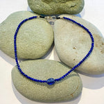 One of a Kind Faceted Lapis and Sapphire Cabachon Bracelets