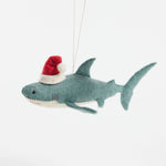Fair Trade Wool Felt Santa Shark Ornament