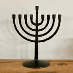 Wrought Iron Classic Flat Hanukkah Menorah