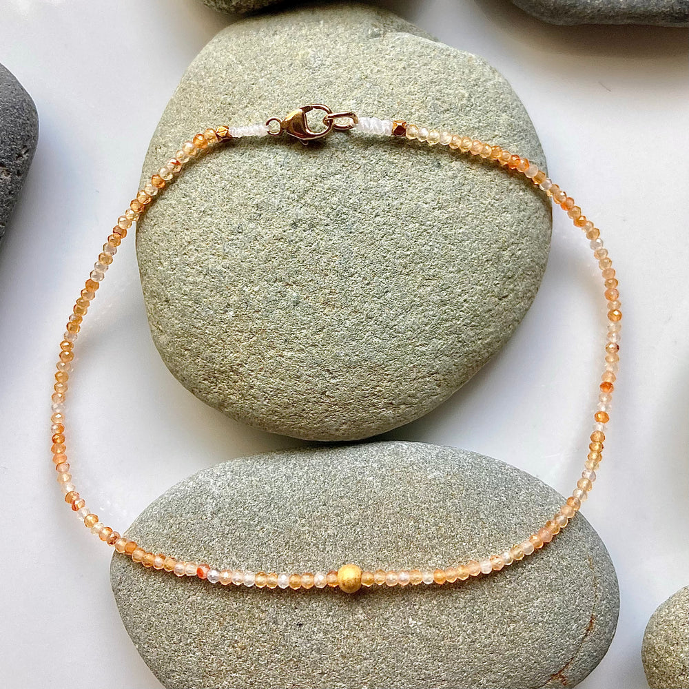 One of a Kind Carnelian and 18K Gold Bracelets