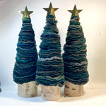 Upcycled Greens Wool Christmas Trees