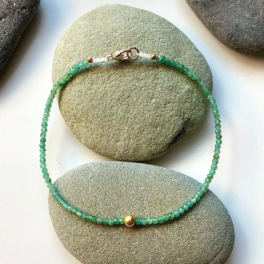 One of a Kind Emeralds with 18K Gold Bracelets
