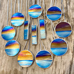 Flame Painted Titanium Beach Sunset Necklaces