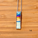 Flame Painted Titanium Beach Sunset Necklaces