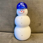 Glass Snow Man with Yankees Cap
