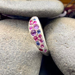 Rock Candy Sapphires Tapered Sterling Silver Ring