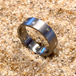 Titanium, Sterling Silver and 18K Gold Rivets Ring