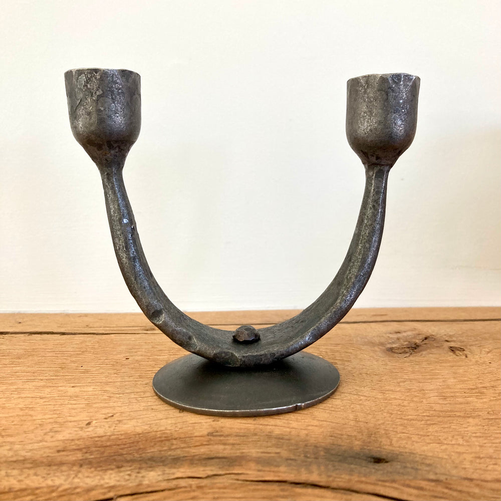 Wrought Iron Double Candle Holder