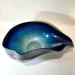 Ocean Blue Organic Blown Glass Centerpiece Bowl