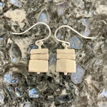 Stacked Brushed Sterling Silver Bars Earrings