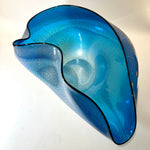 Aquamarine Organic Blown Glass Centerpiece Bowl