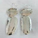 Sterling Silver Large Double Pebble Earrings