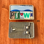 Heart of PTown Upcycled License Plate Belt Buckle