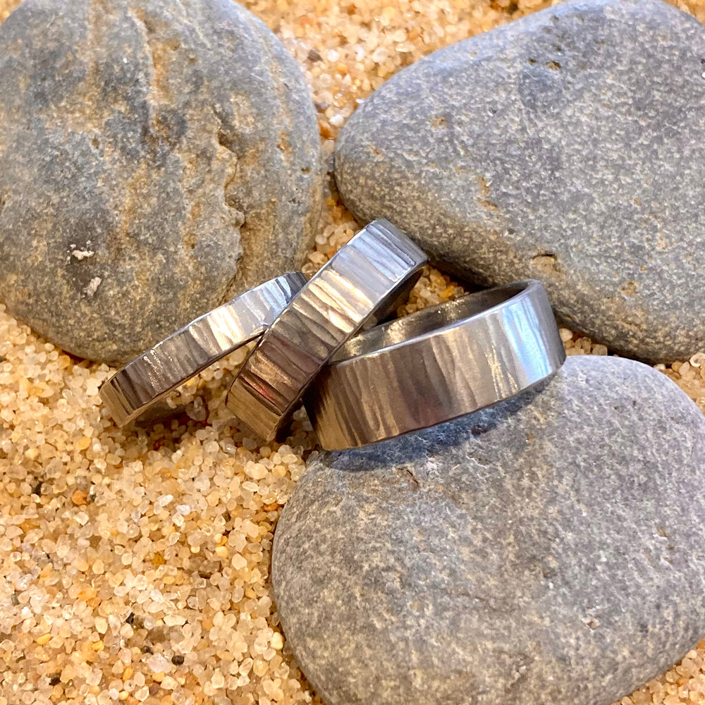 Hammered Niobium Rings