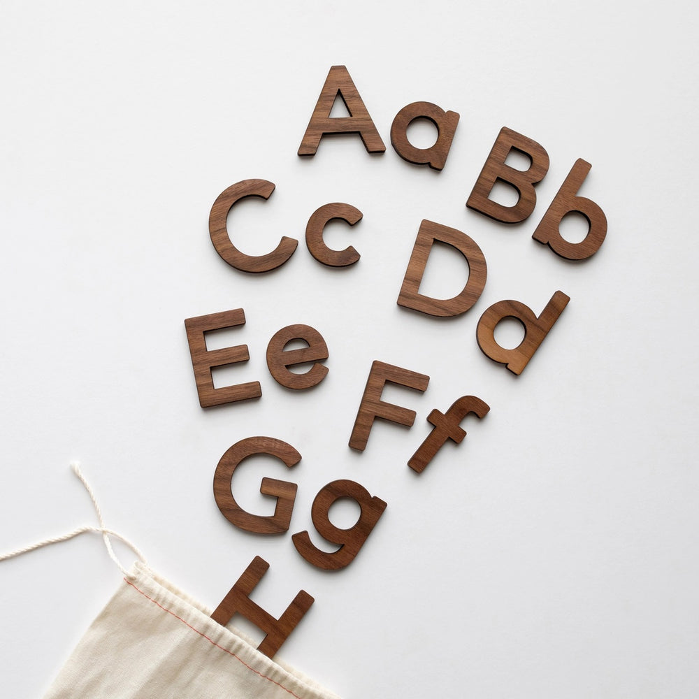 Handmade Wooden Double Alphabet Set