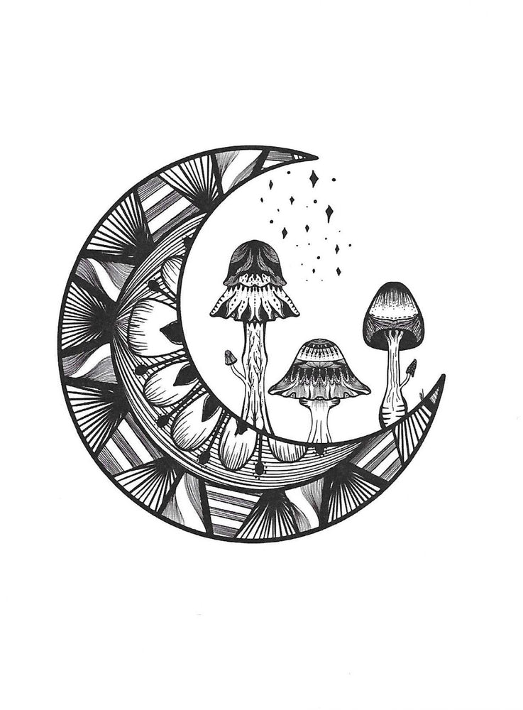Mushroom Moon Card