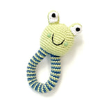 Fair Trade Cotton Frog Ring Baby Rattle